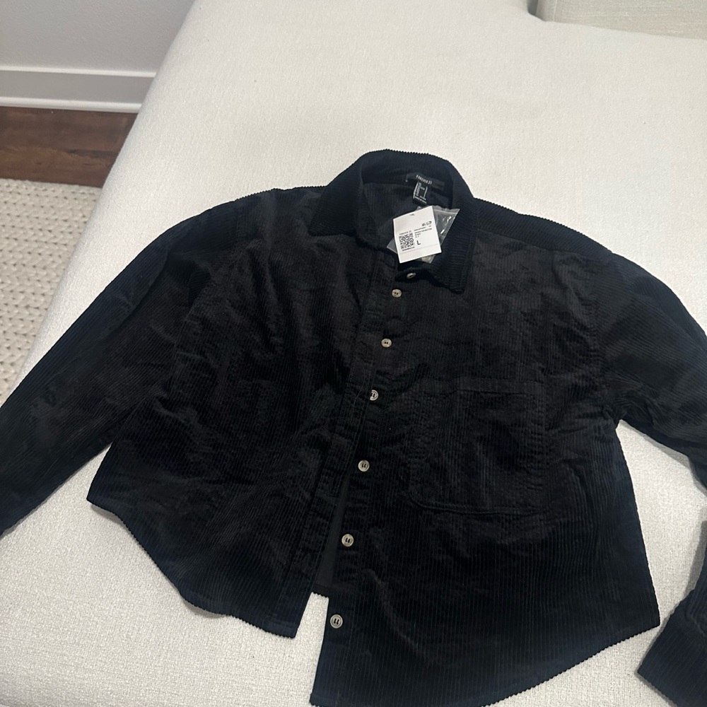 Forever 21 Black Lightweight Shirt Jacket